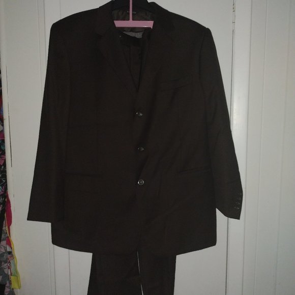 Gorgeous FERRETI UOMO Black 100% Wool Suit 46 Chest 40R Pant.